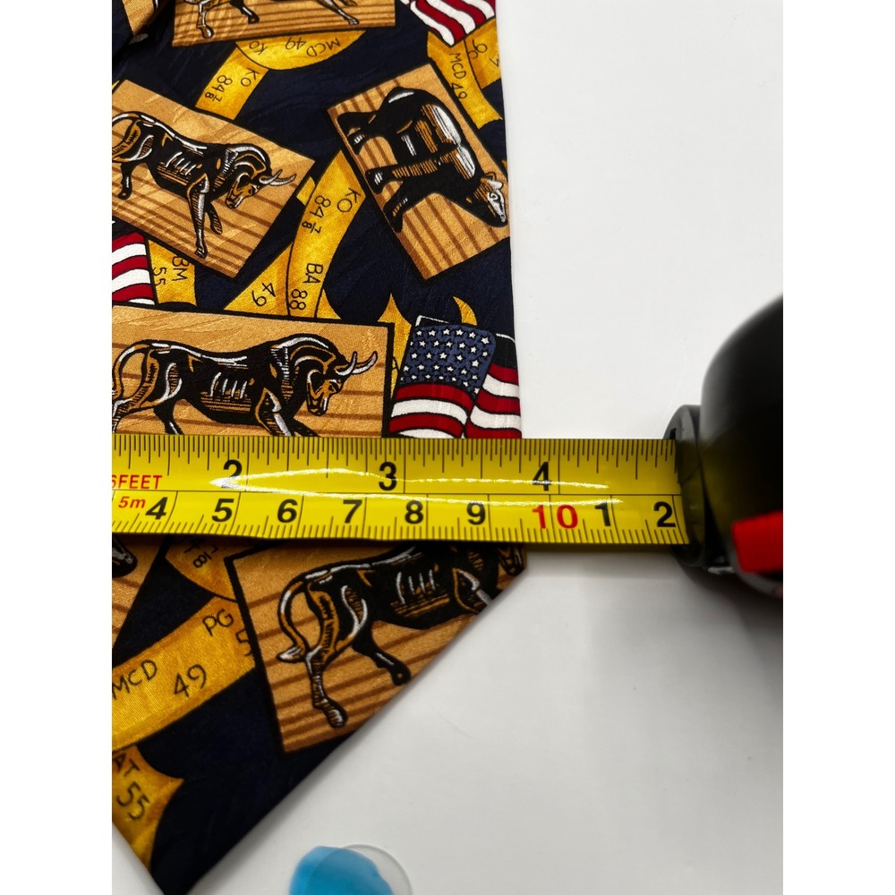 Wall Street Creations Ltd‎ Bull Flag Silk Tie Mens Necktie Business Investment - Picture 5 of 5